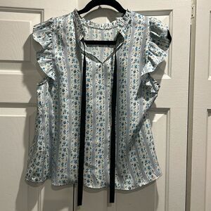 Zara Trafaluc Collection Floral Blouse, Size Small